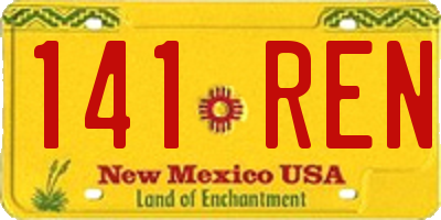 NM license plate 141REN