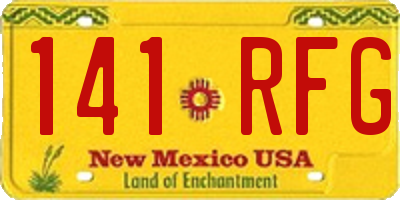 NM license plate 141RFG