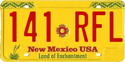 NM license plate 141RFL