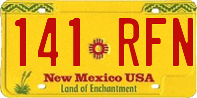 NM license plate 141RFN