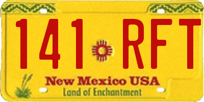 NM license plate 141RFT