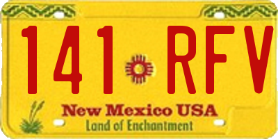 NM license plate 141RFV
