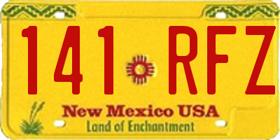 NM license plate 141RFZ