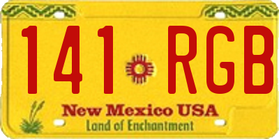 NM license plate 141RGB