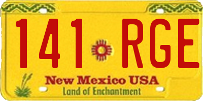 NM license plate 141RGE