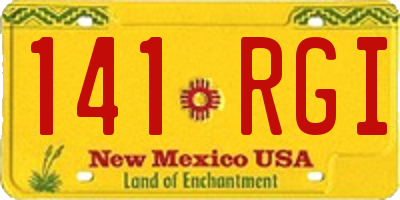 NM license plate 141RGI