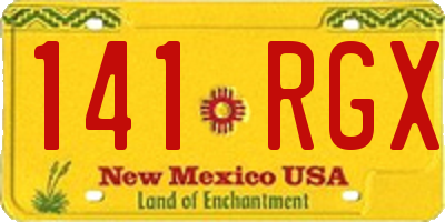 NM license plate 141RGX