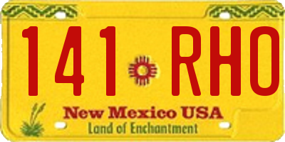 NM license plate 141RHO