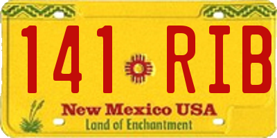 NM license plate 141RIB