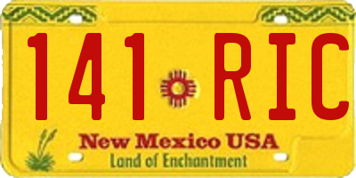 NM license plate 141RIC