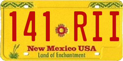 NM license plate 141RII