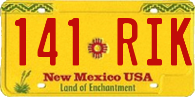 NM license plate 141RIK