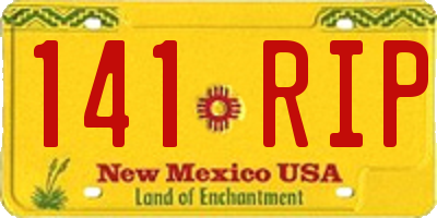 NM license plate 141RIP