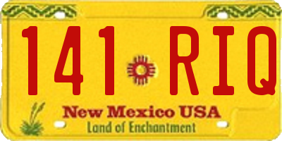 NM license plate 141RIQ