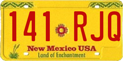 NM license plate 141RJQ