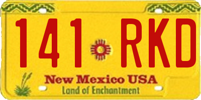 NM license plate 141RKD