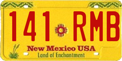 NM license plate 141RMB