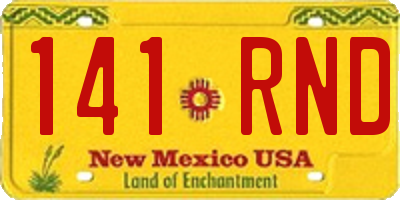 NM license plate 141RND