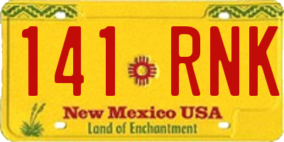 NM license plate 141RNK