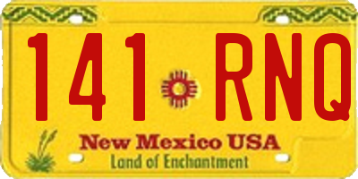 NM license plate 141RNQ