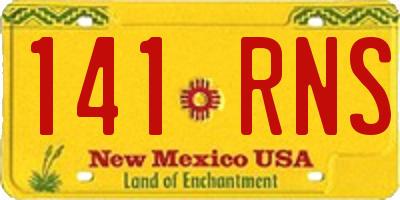 NM license plate 141RNS
