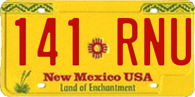 NM license plate 141RNU