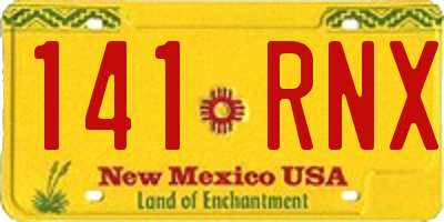 NM license plate 141RNX