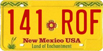 NM license plate 141ROF