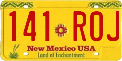 NM license plate 141ROJ
