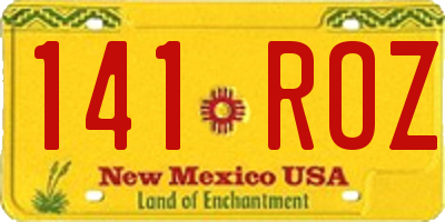 NM license plate 141ROZ