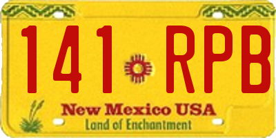 NM license plate 141RPB