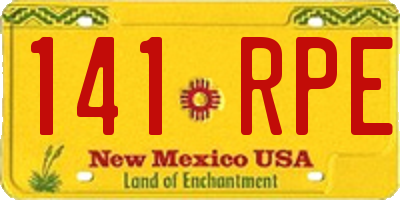 NM license plate 141RPE