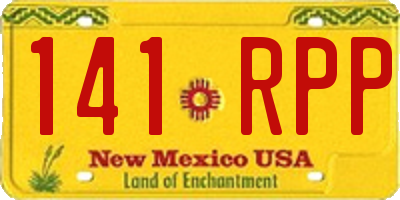 NM license plate 141RPP