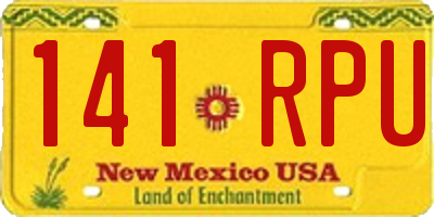 NM license plate 141RPU