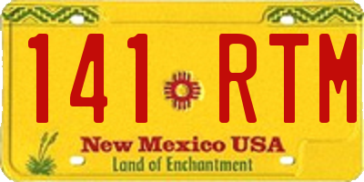 NM license plate 141RTM