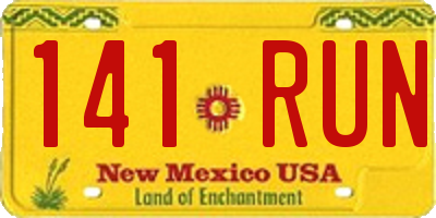 NM license plate 141RUN