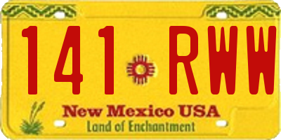 NM license plate 141RWW