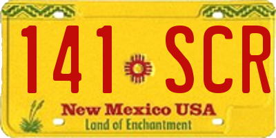NM license plate 141SCR