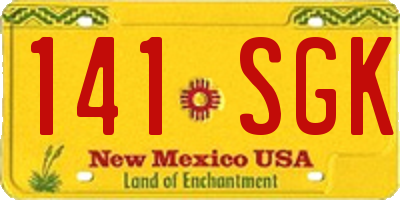 NM license plate 141SGK