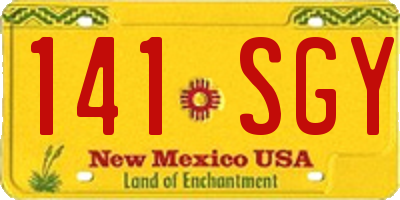 NM license plate 141SGY