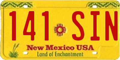 NM license plate 141SIN