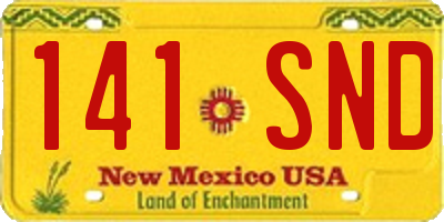 NM license plate 141SND