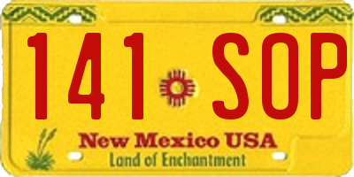 NM license plate 141SOP