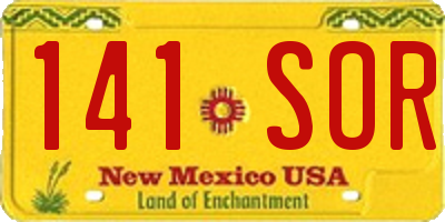 NM license plate 141SOR