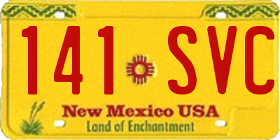 NM license plate 141SVC