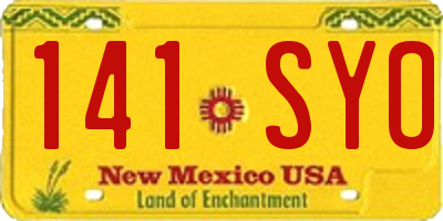 NM license plate 141SYO