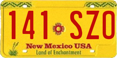 NM license plate 141SZO