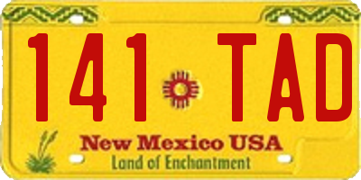 NM license plate 141TAD