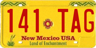 NM license plate 141TAG