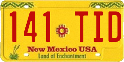 NM license plate 141TID
